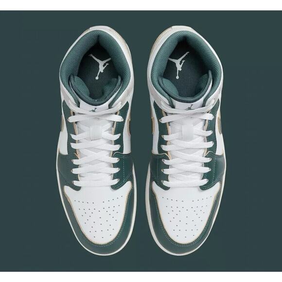 Nike Air Jordan 1 Mid SE Shoes White Oxidized Green Sail FQ7720-103 Men\'s NEW